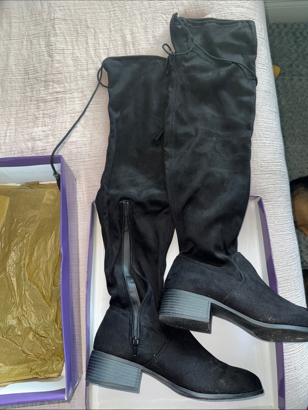 Women's Black Over-the-Knee Stretch Boots